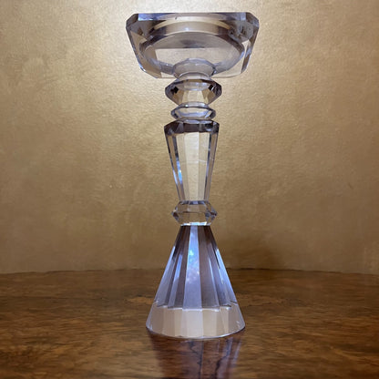 Vintage Glass Candle Holders Pair