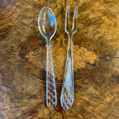 Vintage Glass Serving Utensils